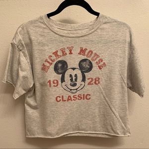 Disney Mickey Mouse Crop Top 🐭 Gray, Size M